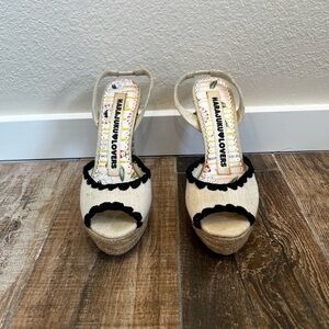 Harajuku Lovers by Gwen Stefani Beige and Black Women's Wedge Sandals